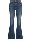 Mother Low Rise Kick Flared Jeans In 蓝色