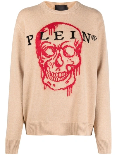 Philipp Plein Intarsia-knit Skull Jumper In 中性色