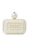 JIMMY CHOO MICRO CLOUD PEARL-EMBELLISHED CLUTCH BAG