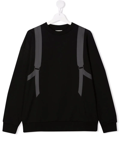 Fendi Kids' Graphic-print Long-sleeve Sweatshirt In Black