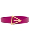 Bottega Veneta Triangle-shape Buckle-fastening Belt In Cinnabar Gold