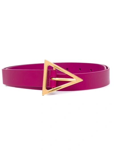 Bottega Veneta Triangle-shape Buckle-fastening Belt In Cinnabar-gold