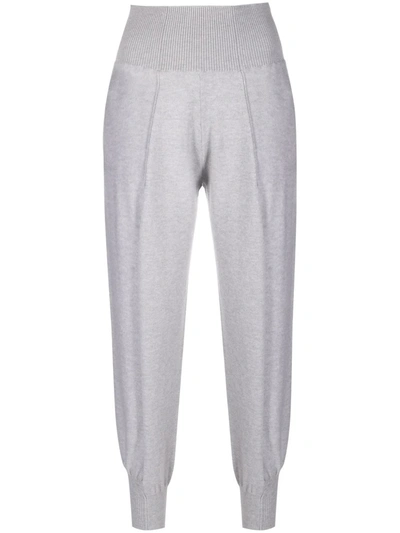 Stella Mccartney Tapered Wool-blend Track Pants In Gray
