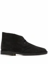 Clarks Originals Low Heel Desert Lace Up Boots In 黑色