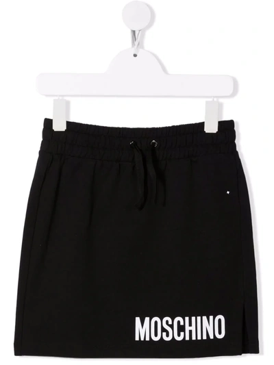 Moschino Mosсhino Kids Logo Print Drawstring Skirt In White