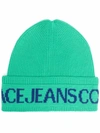 VERSACE JEANS COUTURE LOGO-KNIT BEANIE