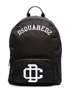 DSQUARED2 LOGO-PRINT COTTON BACKPACK