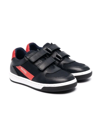 Bosswear Touch-strap Low-top Sneakers In 黑色