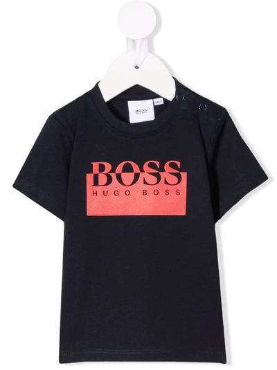 Bosswear Babies' Boss Kidswear Cotton Logo T-shirt (6-36 Months) In 蓝色