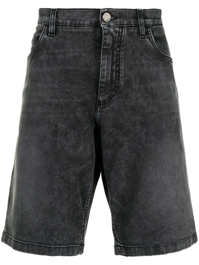 Dolce & Gabbana Stonewash Knee-length Denim Shorts In Multicolor