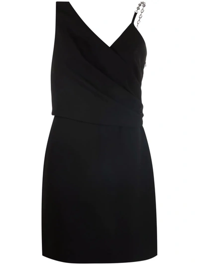 Givenchy Chain-strap Asymmetric-neck Dress In Black