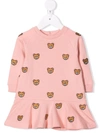 MOSCHINO EMBROIDERED TEDDY BEAR SWEATSHIRT DRESS