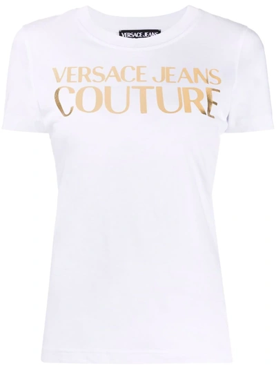 Versace Jeans Couture 金属感logo印花t恤 In White