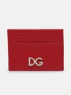 DOLCE & GABBANA RED CALFSKIN DAUPHINE CARD HOLDER