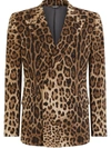 Dolce & Gabbana Leopard Print Blazer In Brown