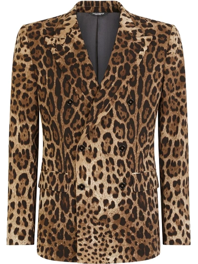 Dolce & Gabbana Leopard Print Blazer In Animal Print