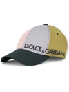 DOLCE & GABBANA COLOUR BLOCK LOGO-EMBROIDERED CAP
