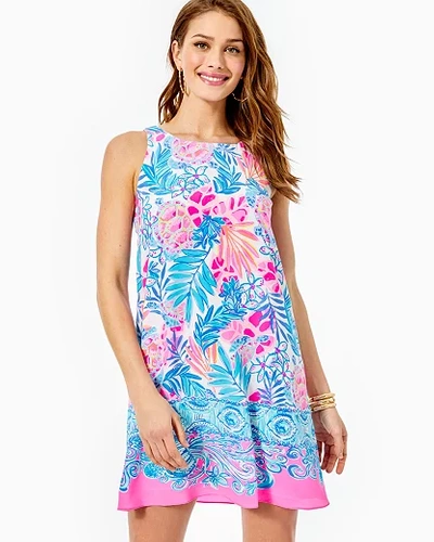 lilly pulitzer jackie silk shift dress Lilly Pulitzer Jackie SILK Shift Dress Beach Loot Silk Size XXS
