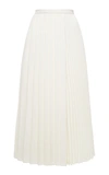 Valentino Pleated Midi Skirt In Ivory
