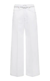 VALENTINO WOMEN'S BELTED RIGID HIGH-RISE CROPPED WIDE-LEG JEANS