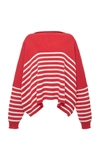 Valentino Oversized Boat-neck Striped Cotton Sweater In Stripe