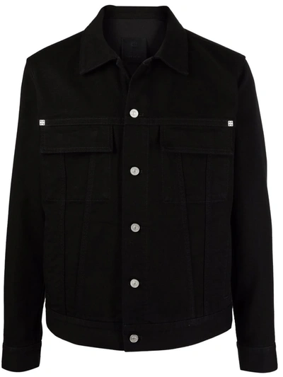 Givenchy Embroidered Printed Logo Denim Jacket - 黑色 In Black