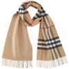 Burberry Reversible Check Cashmere Scarf In Beige