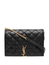 Saint Laurent Becky Diamond-quilt Shoulder Bag In Black