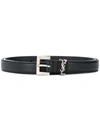 Saint Laurent Cassandre Belt Square Buckle Accessories In Black