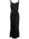 Acne Studios Drawstring Midi Dress In Black