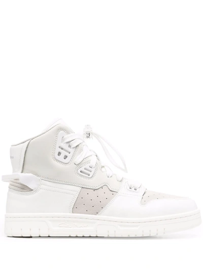 Acne Studios Buxeda Suede-trimmed Leather High-top Trainers In Multi White