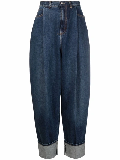 Alexander Mcqueen High-rise Wide-leg Jeans In Blue