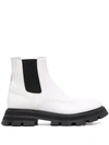 Alexander Mcqueen Leather Chelsea Boots In White