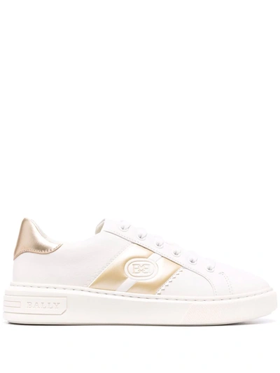 Bally Logo-stripe Leather Trainers In White
