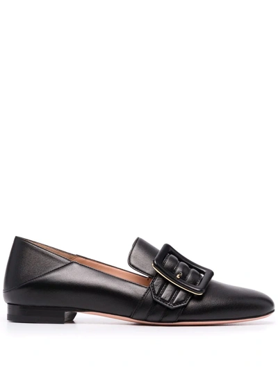 Bally Collapsable-back Leather Loafers In Black