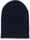 Brunello Cucinelli Rib-knit Cashmere Beanie In Blue