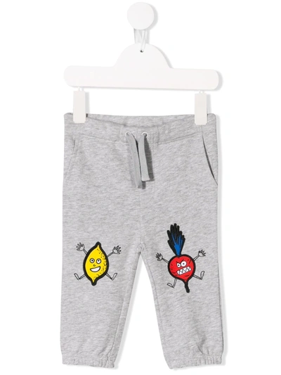 Stella Mccartney Babies' Fruit Badge Track Trousers In Grey