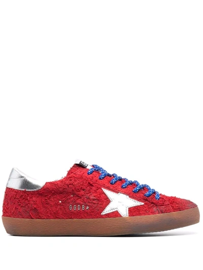 Golden Goose Men's Red And Silver Super-star Sneakers For Ss23