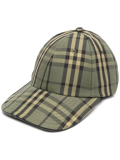 Burberry Green Vintage Check Baseball Cap