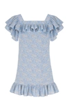 THE VAMPIRE'S WIFE THE CRY BABY RUFFLED PRINTED LINEN-COTTON MINI DRESS