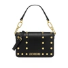 Love Moschino Shoulder Bag With All-over Studs Detail In Black