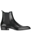 Saint Laurent Leather Wyatt Chelsea Boots In Black