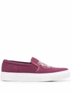 Kenzo Women's Fuchsia Cotton Slip On Sneakers In Fuchsia