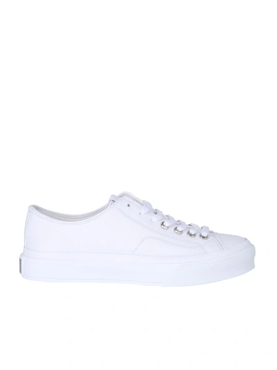 Givenchy City Branded Leather Low-top Trainers In White