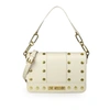 LOVE MOSCHINO LOVE MOSCHINO IVORY SHOULDER BAG WITH GOLD STUDS,JC4218PP1DLM0110