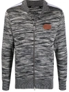Palm Angels Mens Melange Grey X Missoni Slim-fit Stretch-knit Jacket Xl In Schwarz