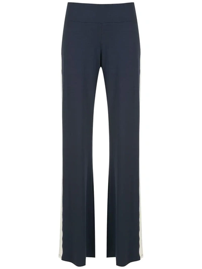 Lygia & Nanny Flared Side-stripe Trousers In Blau