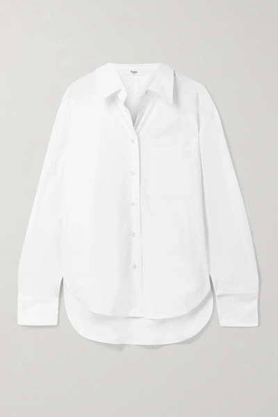 The Frankie Shop Lui Organic Cotton-poplin Shirt In White