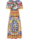 Dolce & Gabbana Multicolour Graphic-print Mid-length Dress In Multicolor
