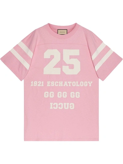 Gucci Logo-print Cotton-jersey T-shirt Dress In Pink